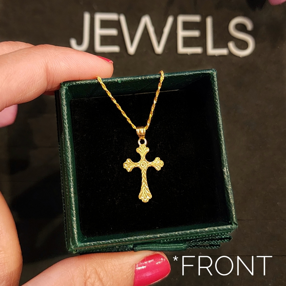 SOLD: 18K Real Saudi Gold Religious (Cross) Necklace